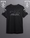 Black t-shirt with the print "Russian warship...", S